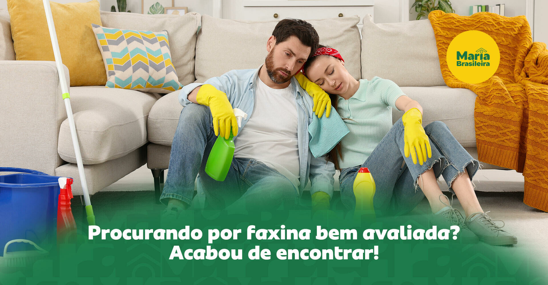 Imagem ilustrativa para o artigo Faxina bem avaliada, profissionais treinados e sua casa limpa e organizada! Contrate agora. da Maria Brasileira